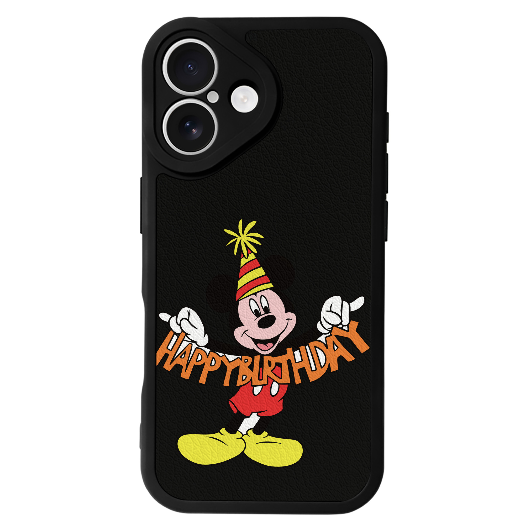 （画像用） ミッキーマウス Mickey Mouse 【iPhone 16シリーズ対応】シリコンスマホケース（レザー調） 材質：シリコン